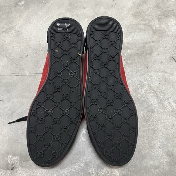 Gucci Suede DK Royal Men's Sneakers Size 8 Red Gucci Script EU 41 - Picture 8 of 10